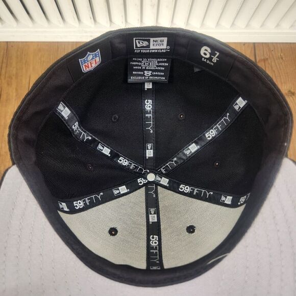 New Era Green Bay Packers 59fifty Fitted 6 7/8" Hat Cap Black NFL Midnight Wool - Picture 9 of 11